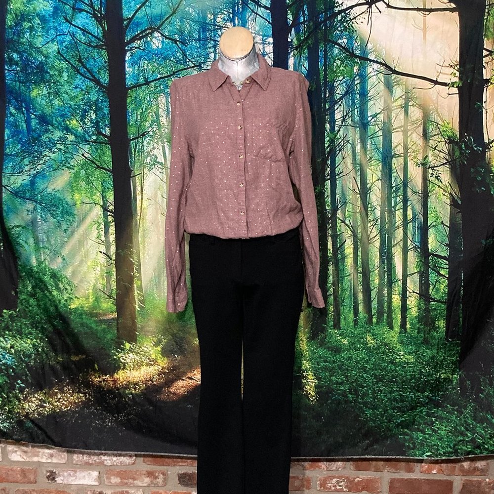 Pink polka dot flannel